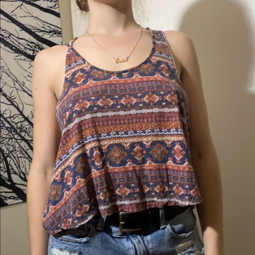 Bohemian strapped tank top